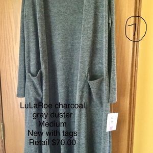 LuLaRoe charcoal gray duster